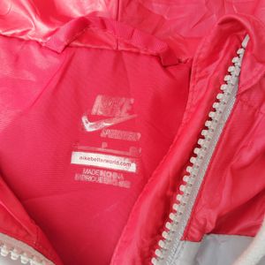 Nike Red And White Zipper Jacket