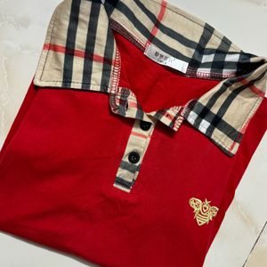 Burberry Collar Red Women Tshirt