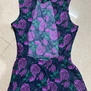 Backless Bodycon Purple Party Wear