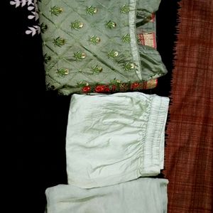 Kurti Pant Set|Pant Set|New Dress|Light Green Colo