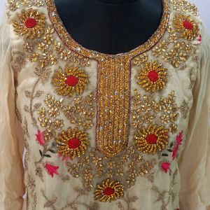 Very Gorgeous Stone Work Wedding Kurti