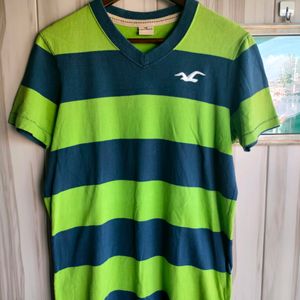 Hollister Blue Green V-Neck T-Shirt