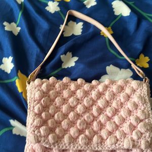 Crochet Pink Color Purse