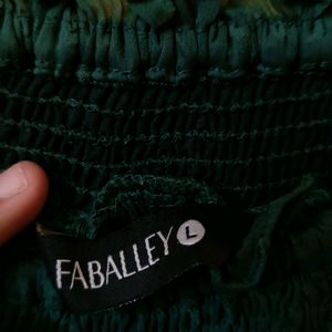 BARDOT GREEN TOP FROM FABALLEY . .