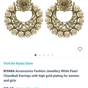 Combo Offer Pearl Chandbali Earrings with High Gol