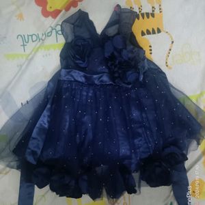 Navy Blue Netted Frock