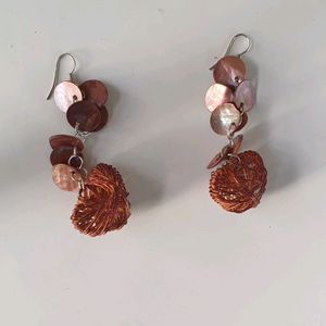 Earings Long Metal Brown Color