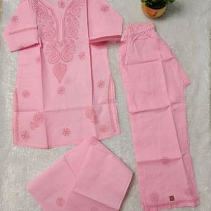 🆕 Cotton Chikankari Suit For Girls