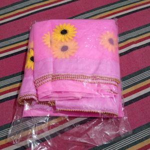 Beautiful Net Saree Baby Pink Colour