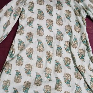 Green Flower Prints Short Frock