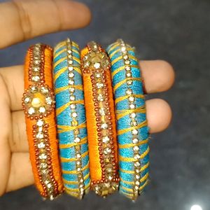 Thread Home Made Bangles (2 Pairs)