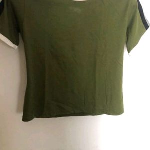 new olive green and pink t-shirt for girls