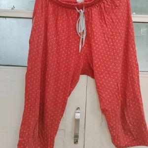 Orange Night Pant With Pockets N Knot