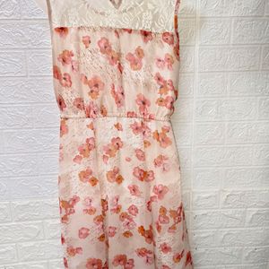 Floral Printed Peach Dress