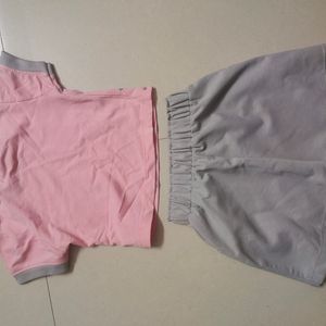 Beautiful Peach Top And Trouser Set For Baby Girl