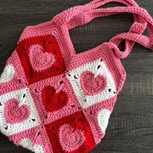 Crochet Heart Bag