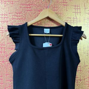 Square Neck Black Tank Top