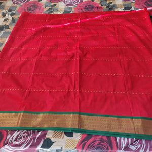 Red N Green Silk Saree