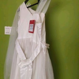 Mystery White Long Gown/New With Tag