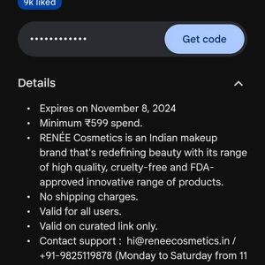 Renee Cosmetics Discount Coupon