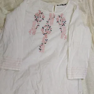 White Embroidery Kurti