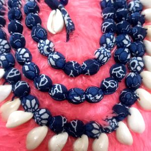 Indigo Fabric With Kori Handmade jewelry Sets