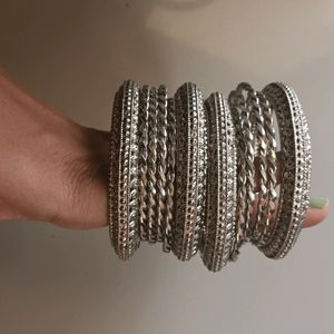 Oxidised Silver Bangles Set