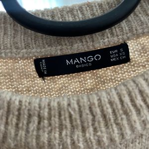 Mango Beige Striped Sweater