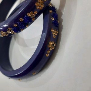 Women Blue Colour Flowerd Kada