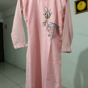 Baby Pink Handwork Kurti