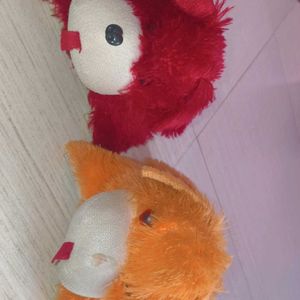 Pack Of 2 Pink And Red Soft Doggy Toy