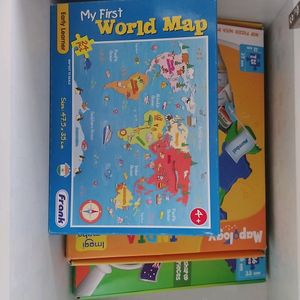 Puzzles,India And World Map