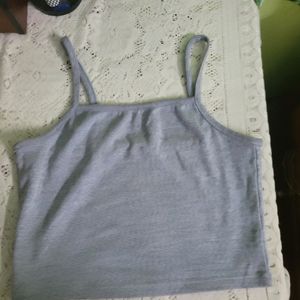 Grey Strappy Camisole Crop Top By Tokyo Talkies