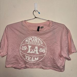 H&M Baby Pink Sporty Crop Top