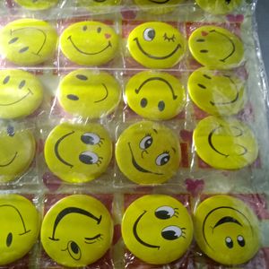 Set Of 30 Unused Brand New Smiley Badges..