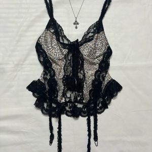 leopard print lace cami