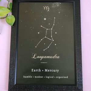 Black Zodiac Photoframe With Name and A Handwritten Note