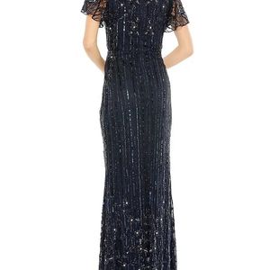 MAC DUGGAL Embellished V-Neck Floor-Length Gown