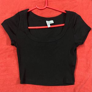 Cropped Ribbed T-shirt H&M