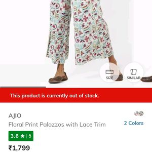 New A Jio  Branded Floral Print Palazzos / Pant