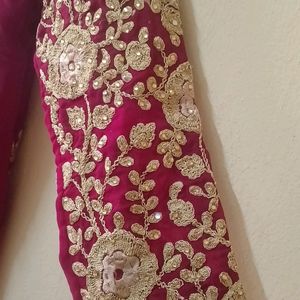 Maroon Party Wear 4 Piece Dress