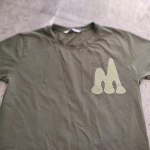 Mens Green Cool Tshirt With Back Print
