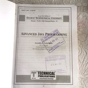 Advance Java Programming, Book, textbook, GTU,SEM6