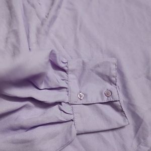 Casual Cuffed Slevee Lavender Top