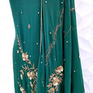 Unstitched Designer Handwork Kurta Set With Dupatta