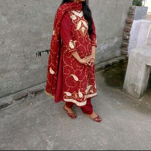 Maroon Kurta Set