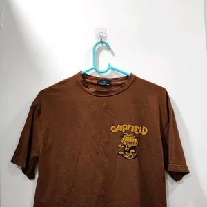 Garfield Brown Crop Tee