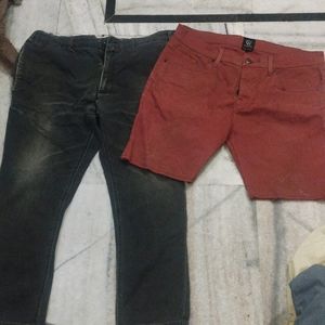 Men's Black Jean And Red Nikar