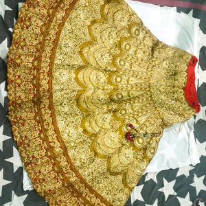 Bridal Lehenga Set Red and Golden Colour