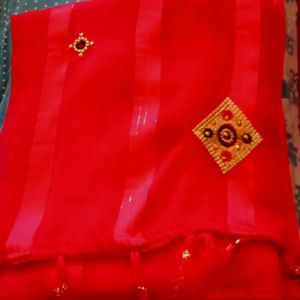 Red Beautiful Saree Never Used